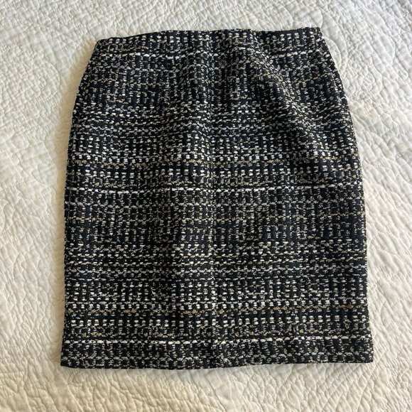 Express Skirt Womens Black Multi Tweed Pencil Holiday Trim Mini NWT Size XXS - Picture 5 of 6